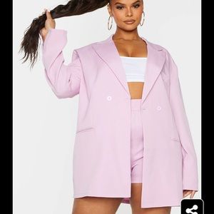 NWT PrettyLittleThing Plus Lilac Relaxed Oversized Blazer